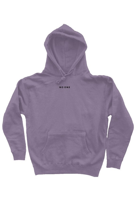 No One heavyweight pullover hood plum