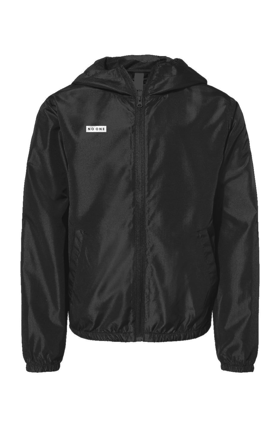 Youth No One Lightweight Windbreaker Full-Zip Jacket Black