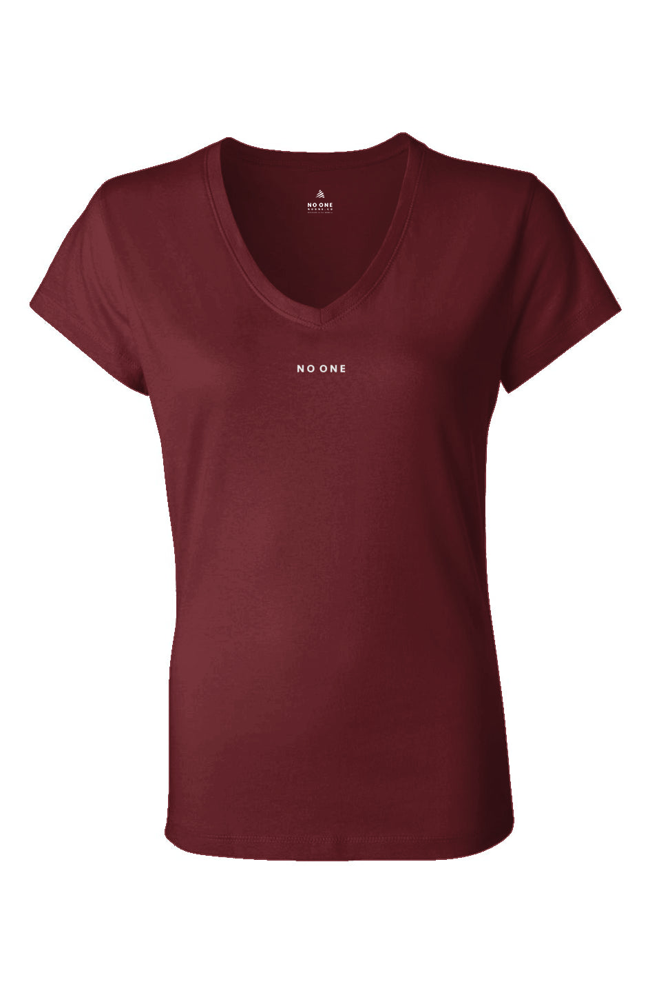 Women's No One V Neck Tee Maroon