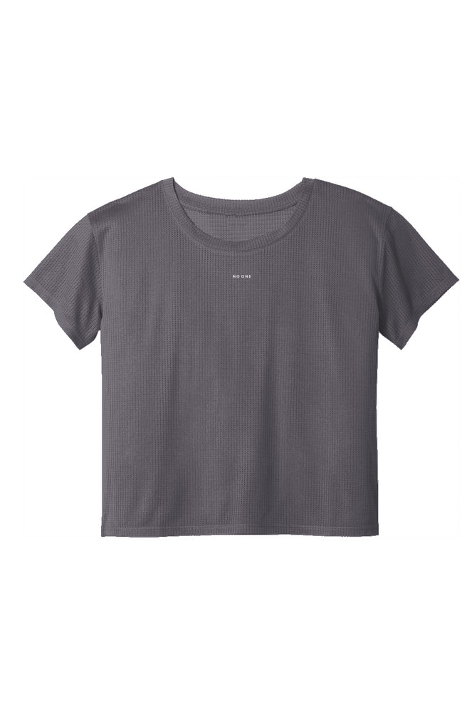 Women's No One Jersey Mesh Crop Tee Gray