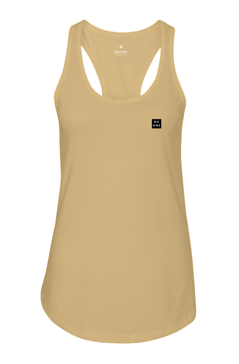 Women's No One Casual Patch Racerback Tank Banana Cream