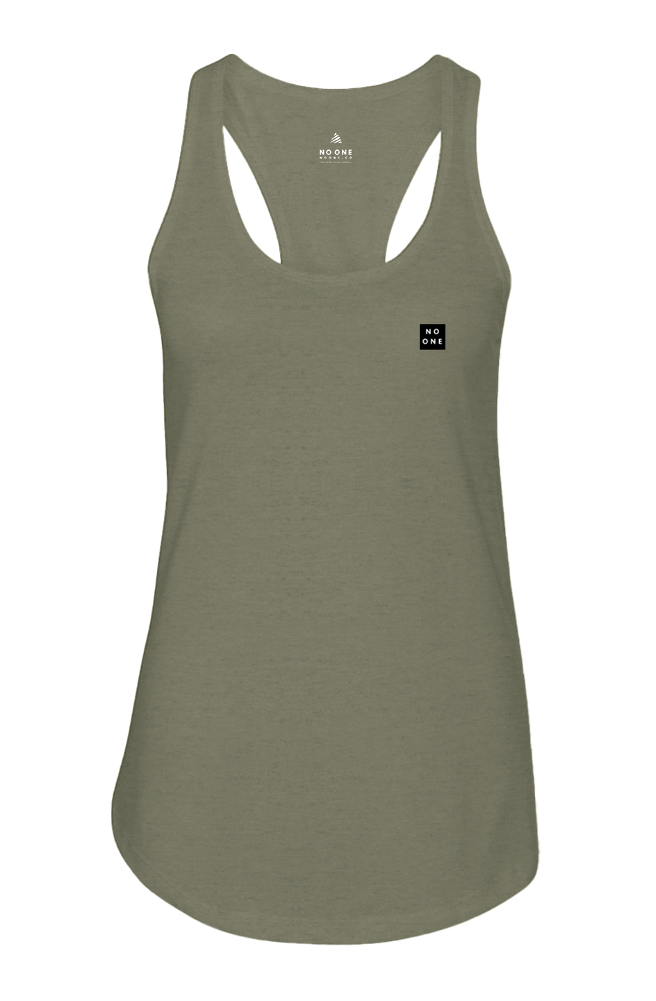 Women's No One Casual Patch Racerback Tank Military Green