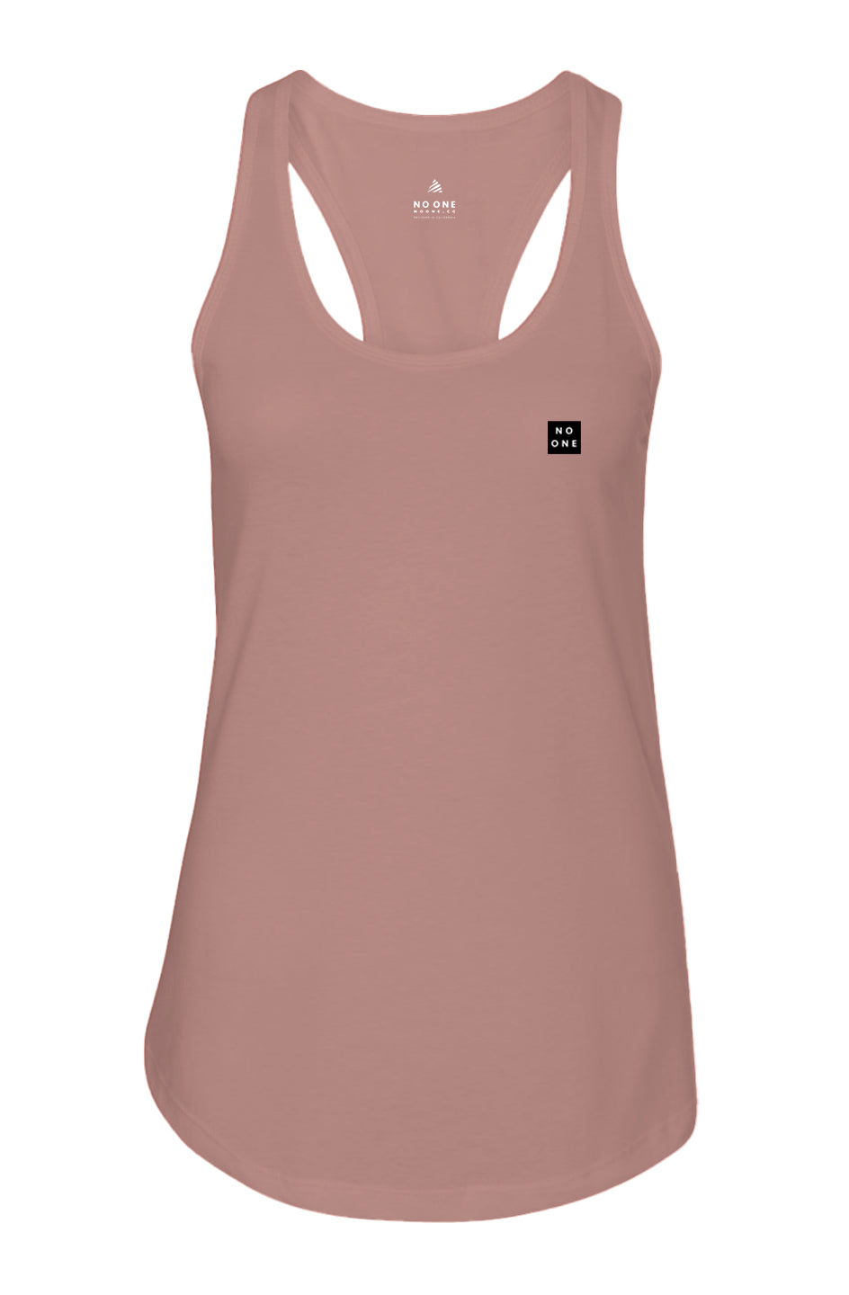 Women's No One Casual Patch Racerback Tank Desert Pink