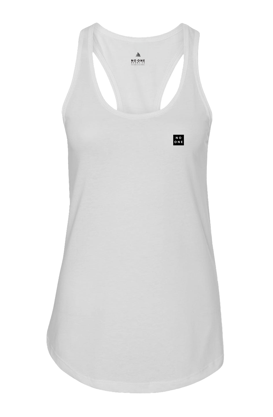 Women's No One Casual Racerback Tank White