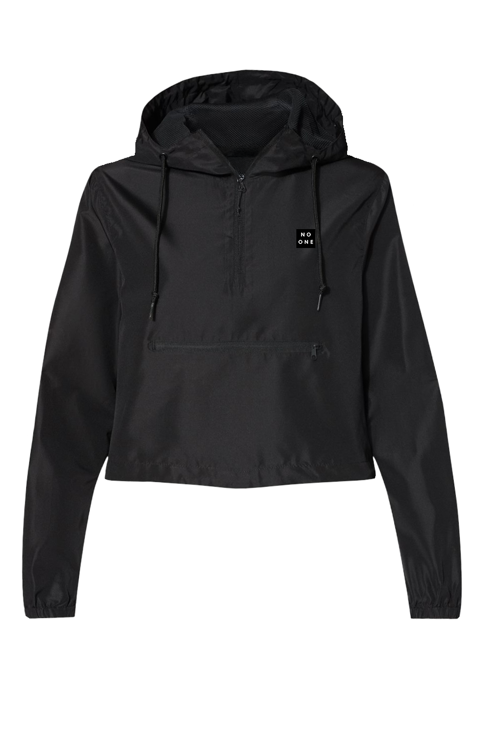 No One Lightweight Crop Windbreaker Black