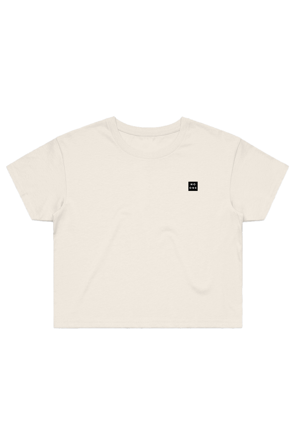 No One Patch Street Crop Tee Ecru