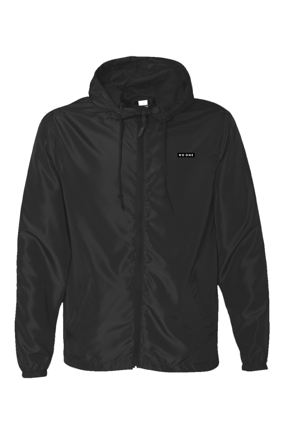 No One Water Resistant Full-Zip Windbreaker Black