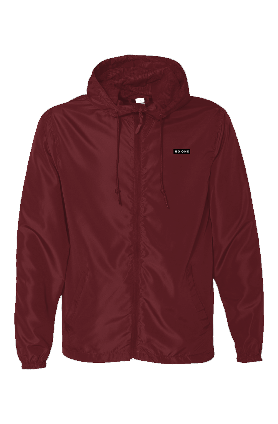 No One Water Resistant Full-Zip Windbreaker Maroon