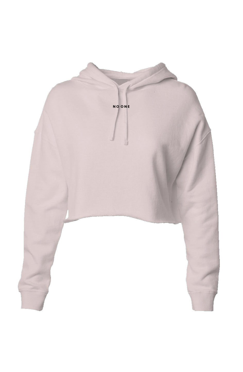 No One Cropped Hoodie Blush - NO ONE