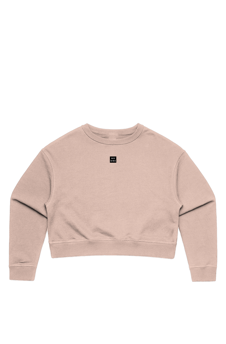 No One Cropped Long Sleeve Crew Pink - NO ONE