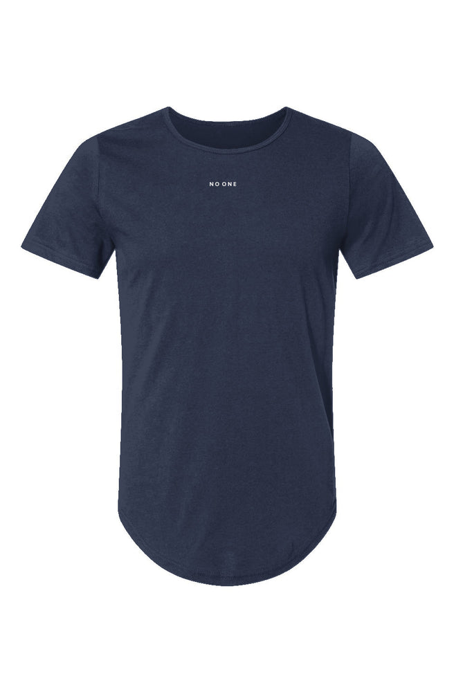 No One Curved Hem Tee Navy - NO ONE