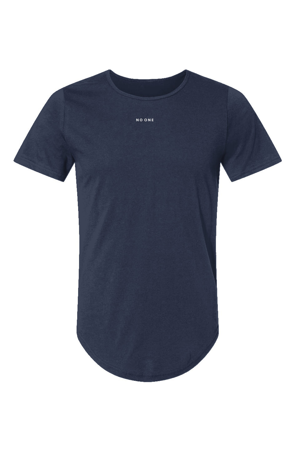 No One Curved Hem Tee Navy - NO ONE