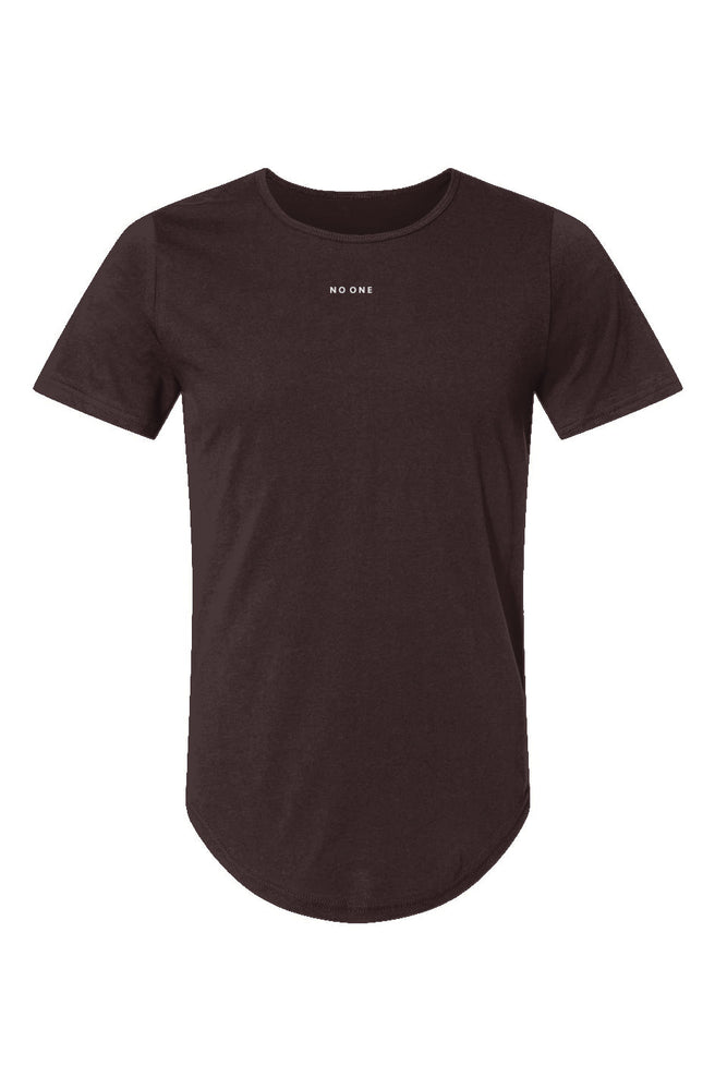 No One Curved Hem Tee Oxblood Black - NO ONE