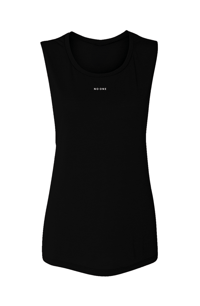 No One Flowy Scoop Muscle Tank Black - NO ONE