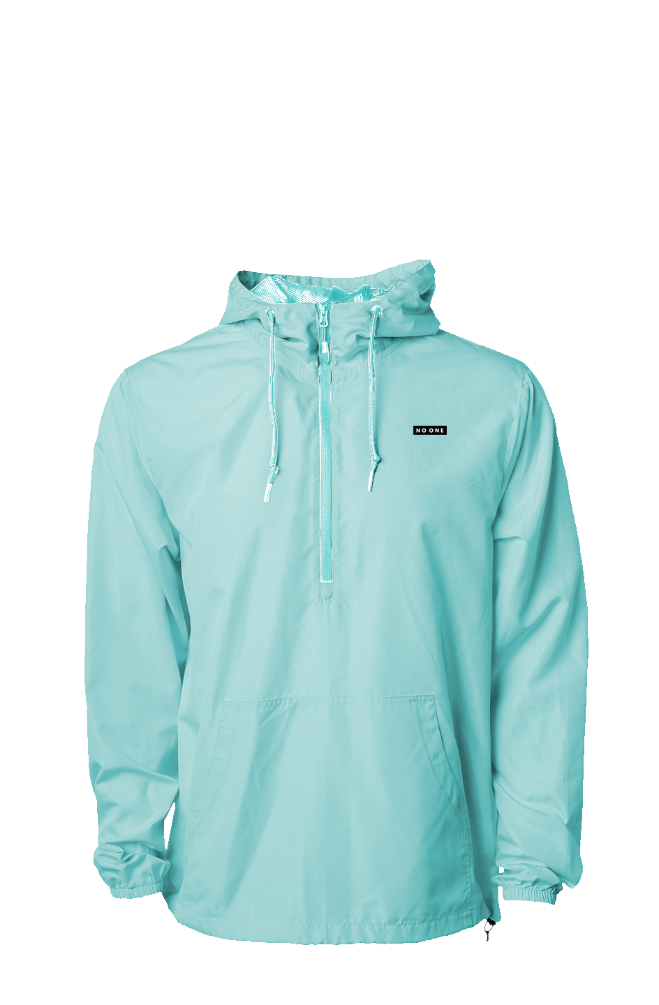 No One Lightweight Pullover Windbreaker Aqua - NO ONE