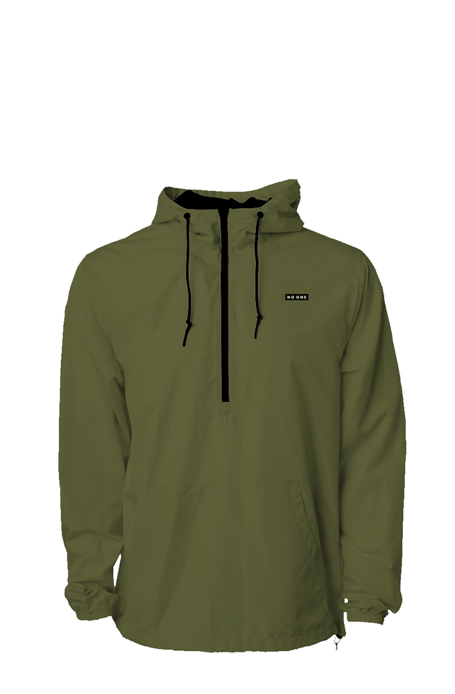 No One Lightweight Pullover Windbreaker Army - NO ONE