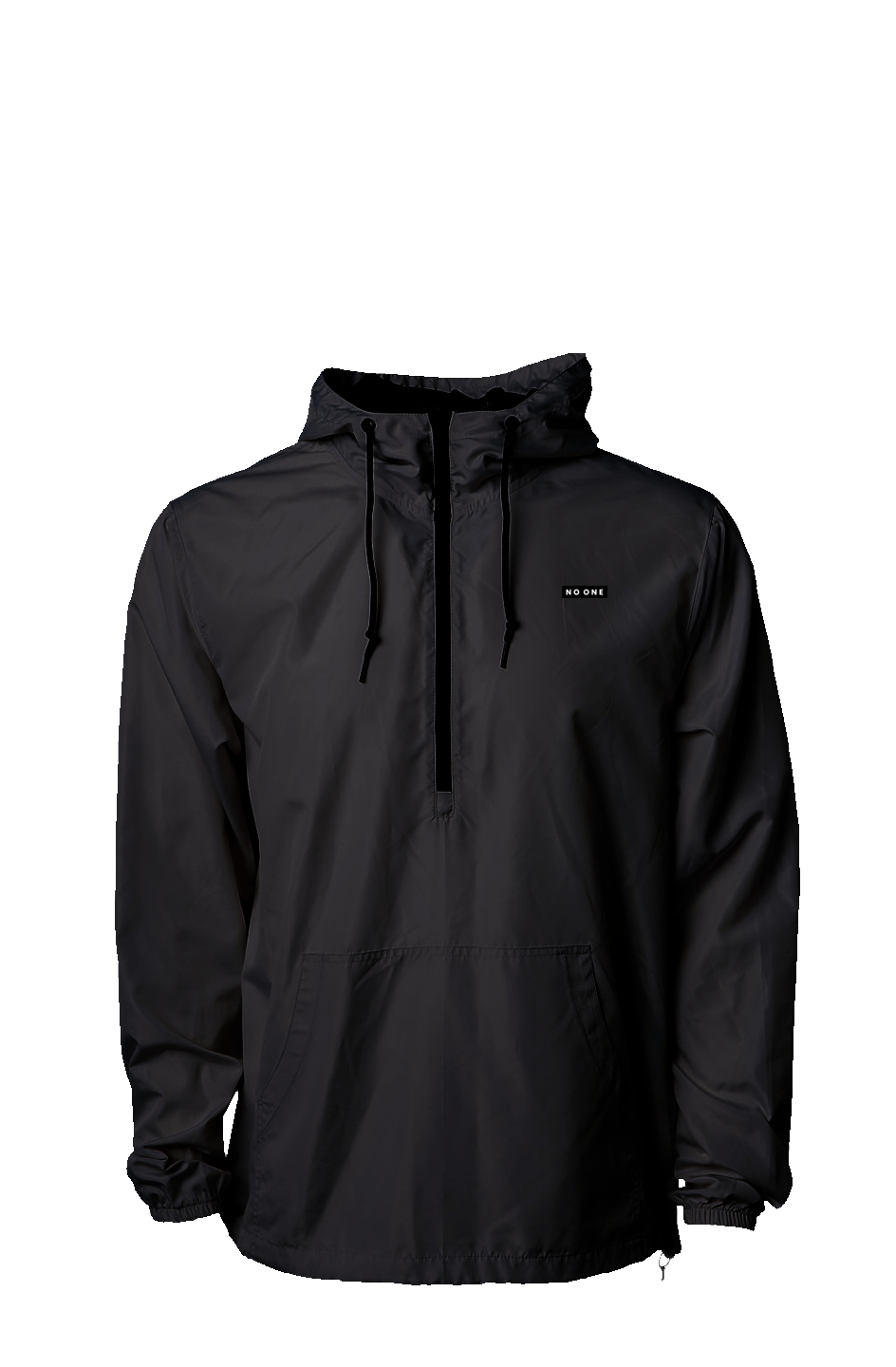 No One Lightweight Pullover Windbreaker Black - NO ONE