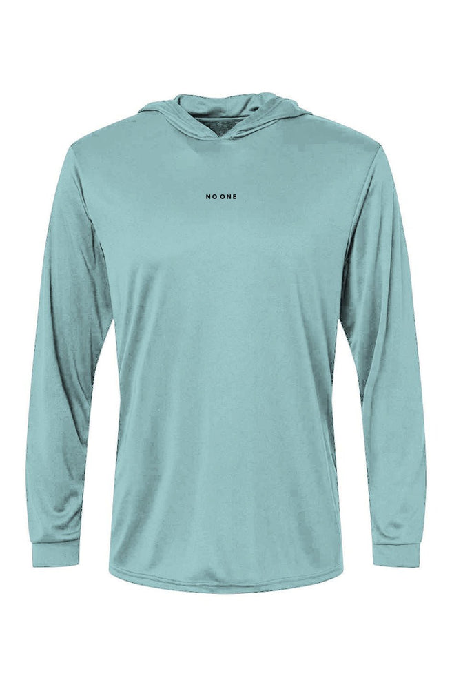 No One Bahama Hooded Long Sleeve Tee Aqua UPF 50 - NO ONE