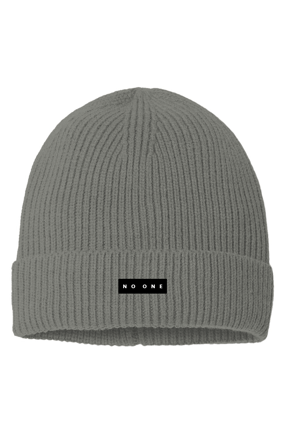 No One Sustainable Fine Rib Knit Beanie Grey - NO ONE